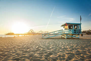 Image showing Sunset in Santa Monica