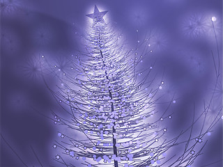 Image showing Sparkly christmas tree illustration