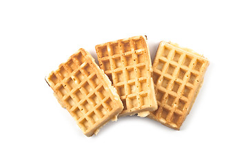 Image showing Belgium waffers isolated on white background.