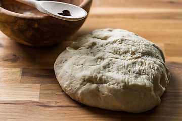 Image showing Fresh yeast dough for bread, pizza and baguettes