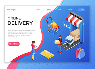 Image showing Online Internet Shopping Delivery Isometric Concept