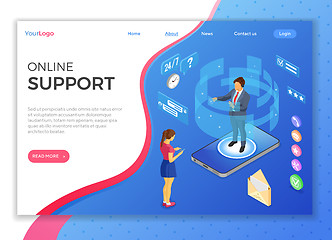 Image showing Isometric Online Customer Support