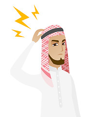 Image showing Muslim businessman with lightning over head.