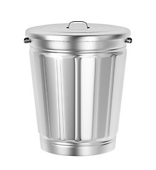 Image showing Silver trash can