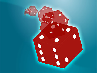 Image showing Rolling red dice illustration