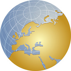 Image showing Map of Eurpe on globe  illustration