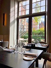 Image showing Window of restaurant in Amsterdam