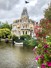 Image showing Autumn view of Old Amsterdam canal