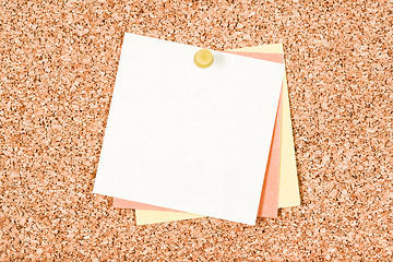 Image showing Blank white note on a corkboard