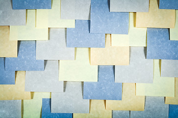 Image showing Wall covered in post-it notes