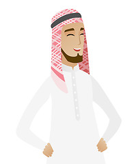 Image showing Young muslim businessman laughing.