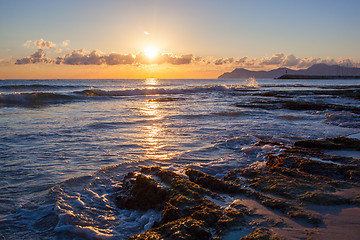 Image showing Beautiful sunset beach