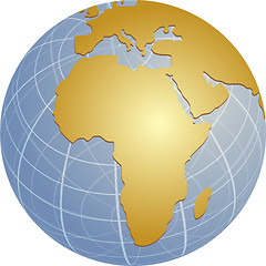 Image showing Map of Africa on globe  illustration