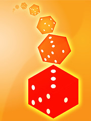 Image showing Rolling red dice illustration