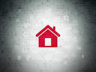 Image showing Business concept: Home on Digital Data Paper background
