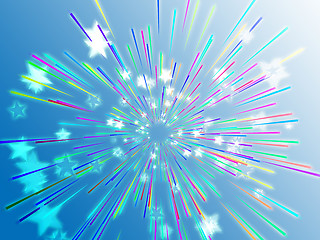 Image showing Bursting flying stars illustration