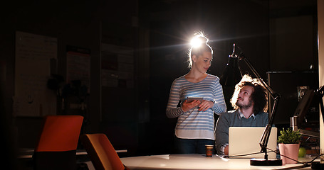 Image showing young designers in the night office