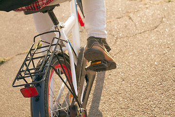 Image showing Happy boy ride the bicycle