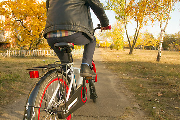 Image showing Happy boy ride the bicycle