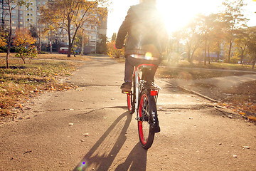 Image showing Happy boy ride the bicycle