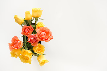 Image showing Bouquet of roses on white background