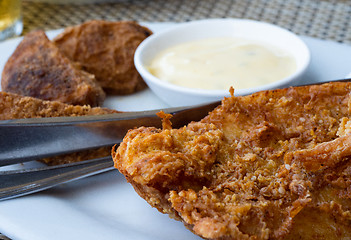 Image showing Filipino food, deep fried crispy tuna belly