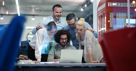 Image showing Startup Business Team At A Meeting at modern office building