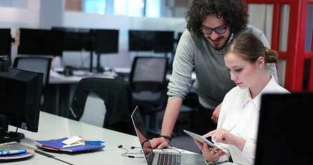 Image showing Business People Working With laptop in office