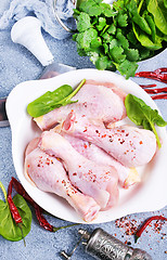 Image showing chicken legs with spinach