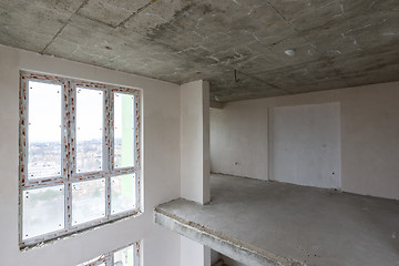 Image showing Stained glass windows of the second light of a two-story apartment in a new building