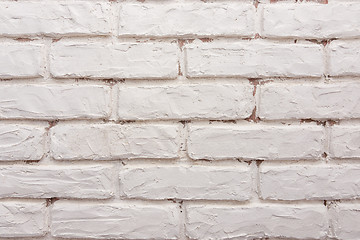 Image showing Texture - white bricks on the wall