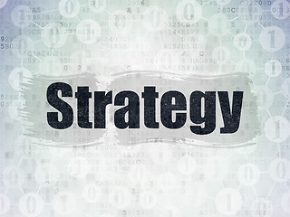 Image showing Business concept: Strategy on Digital Data Paper background