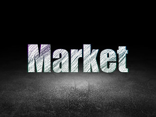 Image showing Advertising concept: Market in grunge dark room