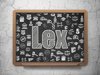 Image showing Law concept: Lex on School board background