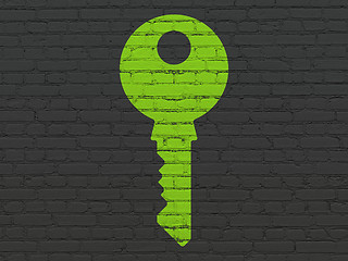 Image showing Security concept: Key on wall background