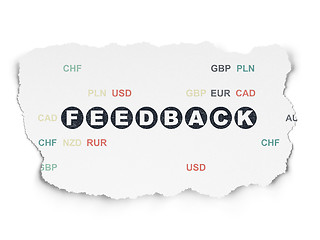 Image showing Business concept: Feedback on Torn Paper background