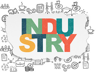 Image showing Business concept: Industry on Torn Paper background