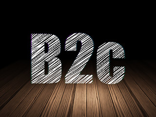 Image showing Business concept: B2c in grunge dark room