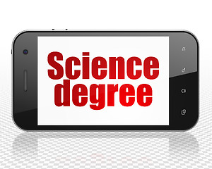 Image showing Science concept: Smartphone with Science Degree on display