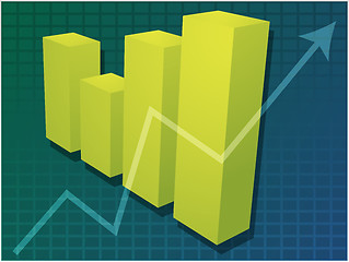 Image showing Financial barchart illustration