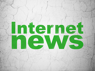 Image showing News concept: Internet News on wall background