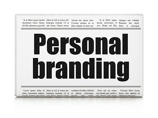 Image showing Advertising concept: newspaper headline Personal Branding