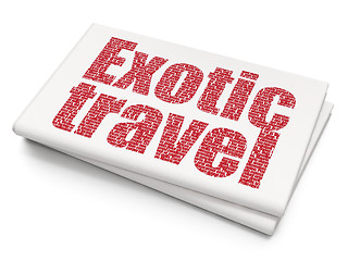 Image showing Vacation concept: Exotic Travel on Blank Newspaper background