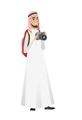 Image showing Muslim nature photographer with digital camera.