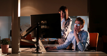 Image showing young designers in the night office