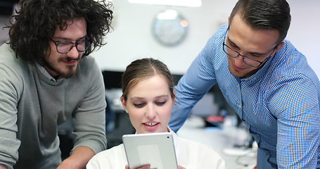 Image showing Startup Business Team At A Meeting at modern office building