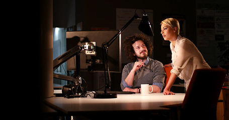 Image showing young designers in the night office