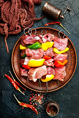 Image showing raw meat for kebab