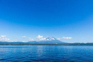 Image showing Agung volcano view from the sea. Bali island, Indonesia