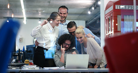 Image showing Startup Business Team At A Meeting at modern office building